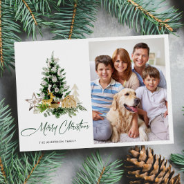 FOTO Minimalistische kerstboombegroeting Feestdagenkaart