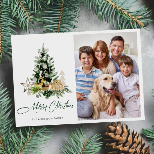 FOTO Minimalistische kerstboombegroeting Feestdagenkaart