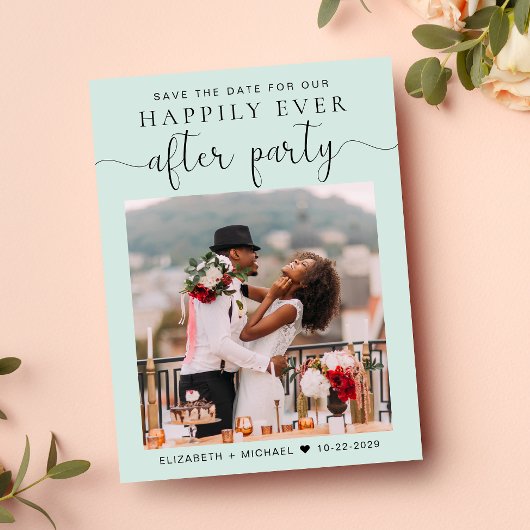 Foto Mint Weddenschappen Reception Save the Date Aankondigingskaart