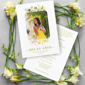 Foto Mis XV van verfijnd Floral Lijst Kaart