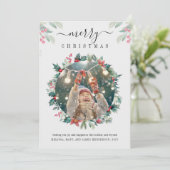 Foto Mistletoe Merry kerst op maat Feestdagenkaart (Staand voorkant)