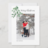 Foto Mistletoe Merry Kerstmis Feestdagenkaart (Voorkant)