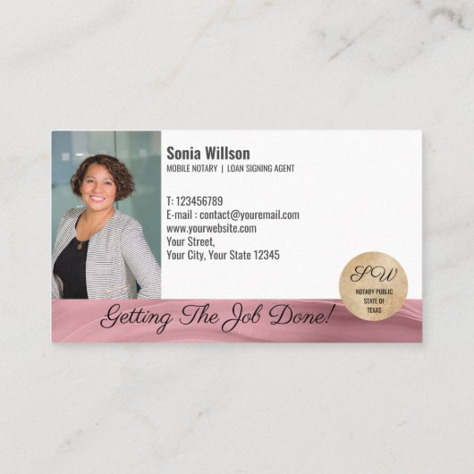 Foto Mobiele Notaris Loan Signing Agent Monogram Visitekaartje (Achterkant)