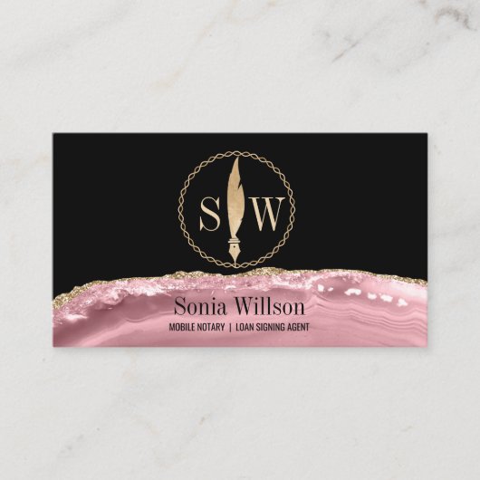 Foto Mobiele Notaris Loan Signing Agent Monogram Visitekaartje (Voorkant)