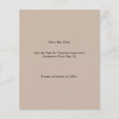 Foto mocha beige Afstudeer Save the Date Flyer (Achterkant)