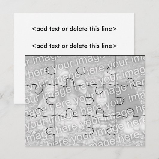  foto "Mock" Puzzle Post Card Briefkaart (Voorkant / Achterkant)