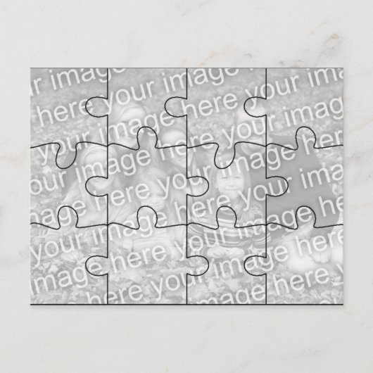  foto "Mock" Puzzle Post Card Briefkaart (Voorkant)
