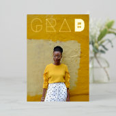 Foto modern Afstudeerder Letter Gold Foil Afstuder Folie Uitnodiging