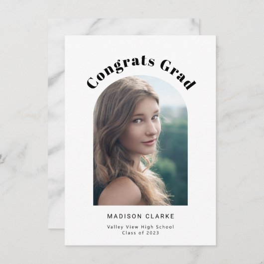 Foto modern Afstuderen Aankondiging (Voorkant / Achterkant)