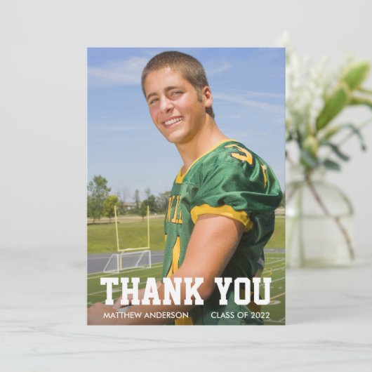 Foto modern Afstuderen Bedankkaart (Staand voorkant)