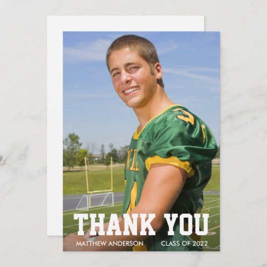 Foto modern Afstuderen Bedankkaart (Voorkant / Achterkant)