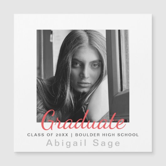 Foto Modern Afstuderen Magnetic Annountion (Voorkant)