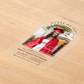 Foto Modern Arch Afstuderen Script Afstudeerfeest Acryl Uitnodigingen (Laagn)