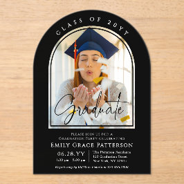 Foto Modern Arch Afstuderen Script Afstudeerfeest Acryl Uitnodigingen