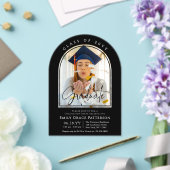 Foto Modern Arch Afstuderen Script Afstudeerfeest Acryl Uitnodigingen (Insitu (Huwelijk))