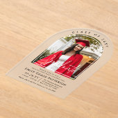 Foto Modern Arch Afstuderen Script Afstudeerfeest Acryl Uitnodigingen (Laagn)