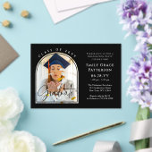 Foto Modern Arch Afstuderen Script Afstudeerfeest Acryl Uitnodigingen (Insitu (Huwelijk))