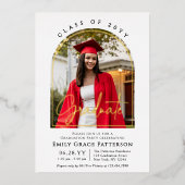 Foto Modern Arch Afstuderen Script Afstudeerfeest Folie Uitnodiging (Voorkant)