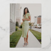 Foto Modern Arch Afstuderen Script Afstudeerfeest Folie Uitnodiging (Achterkant)