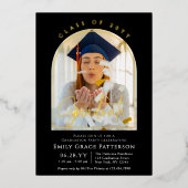 Foto Modern Arch Afstuderen Script Afstudeerfeest Folie Uitnodiging (Voorkant)