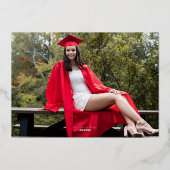 Foto Modern Arch Afstuderen Script Afstudeerfeest Folie Uitnodiging (Achterkant)