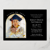 Foto Modern Arch Afstuderen Script Afstudeerfeest Folie Uitnodiging (Voorkant)