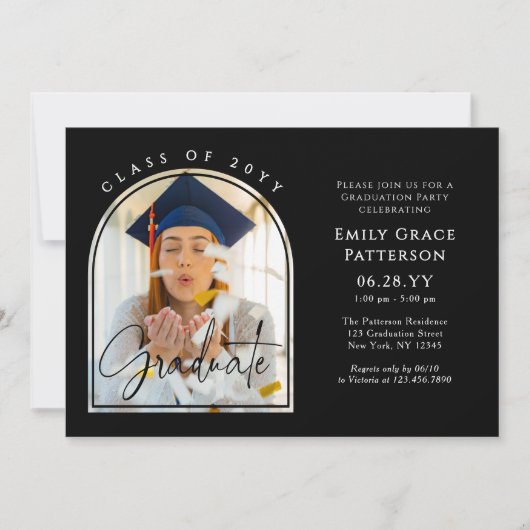 Foto Modern Arch Afstuderen Script Afstudeerfeest Kaart (Voorkant)