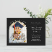 Foto Modern Arch Afstuderen Script Afstudeerfeest Kaart (Staand voorkant)