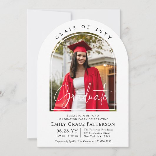 Foto Modern Arch Afstuderen Script Afstudeerfeest Kaart (Voorkant)