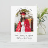 Foto Modern Arch Afstuderen Script Afstudeerfeest Kaart (Staand voorkant)