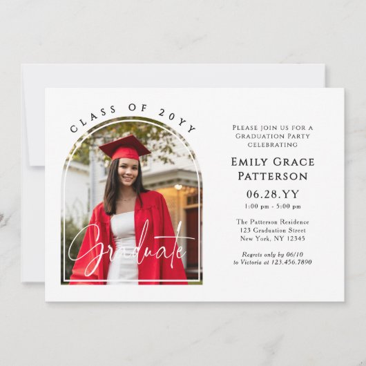 Foto Modern Arch Afstuderen Script Afstudeerfeest Kaart (Voorkant)