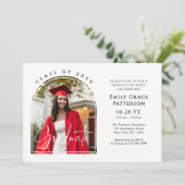 Foto Modern Arch Afstuderen Script Afstudeerfeest Kaart (Staand voorkant)