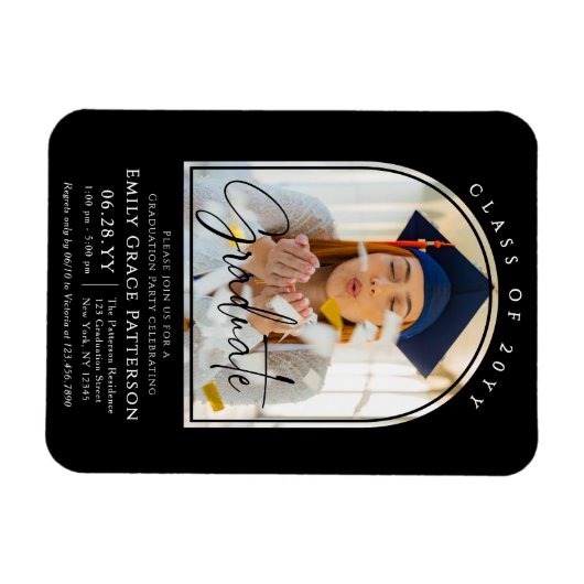 Foto Modern Arch Afstuderen Script Afstudeerfeest Magneet (Horizontaal)