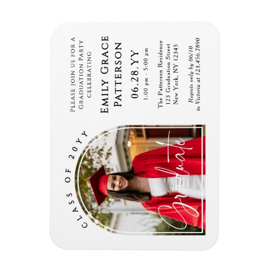 Foto Modern Arch Afstuderen Script Afstudeerfeest Magneet (Verticaal)