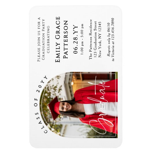 Foto Modern Arch Afstuderen Script Afstudeerfeest Magneet (Verticaal)