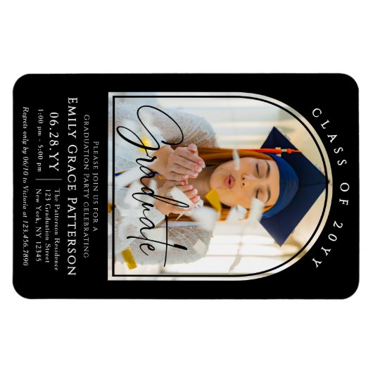 Foto Modern Arch Afstuderen Script Afstudeerfeest Magneet (Horizontaal)