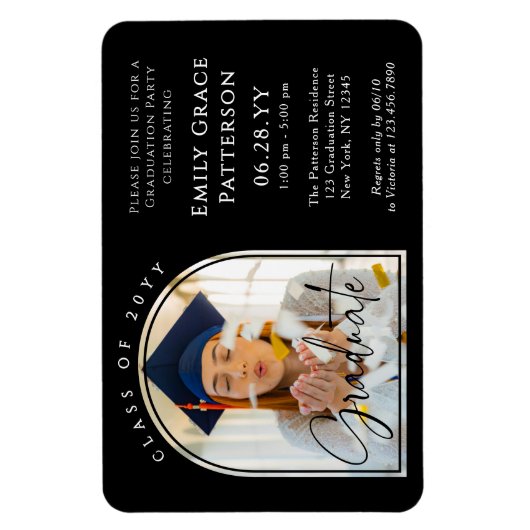 Foto Modern Arch Afstuderen Script Afstudeerfeest Magneet (Verticaal)