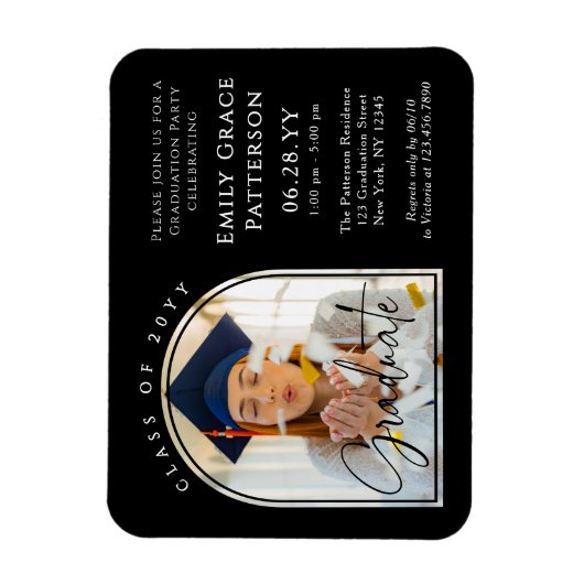 Foto Modern Arch Afstuderen Script Afstudeerfeest Magneet (Verticaal)