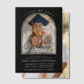 Foto Modern Arch Afstuderen Script Afstudeerfeest Vellum Uitnodigingen (Offset (Koppel))