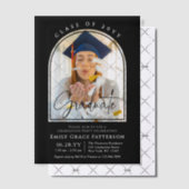 Foto Modern Arch Afstuderen Script Afstudeerfeest Vellum Uitnodigingen (Offset (Uitnodiging))