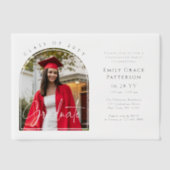 Foto Modern Arch Afstuderen Script Afstudeerfeest Vellum Uitnodigingen (Voorkant)