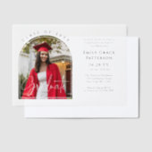 Foto Modern Arch Afstuderen Script Afstudeerfeest Vellum Uitnodigingen (Offset)