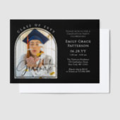 Foto Modern Arch Afstuderen Script Afstudeerfeest Vellum Uitnodigingen (Offset)