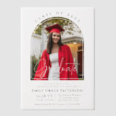 Foto Modern Arch Afstuderen Script Afstudeerfeest Vellum Uitnodigingen (Voorkant)