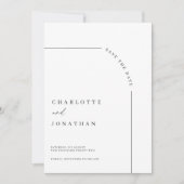 Foto Modern Arch Black en White Wedding Save The Date (Voorkant)