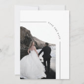 Foto Modern Arch Black en White Wedding Save The Date (Achterkant)