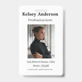 Foto modern beroep social media adres eenvoudig badge (Back)