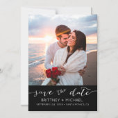 Foto Modern Black Simple Save the Date Magnetische Uitnodiging (Voorkant)