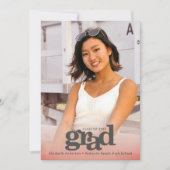 Foto: modern bold blush roze afstudeerder party el kaart (Voorkant)