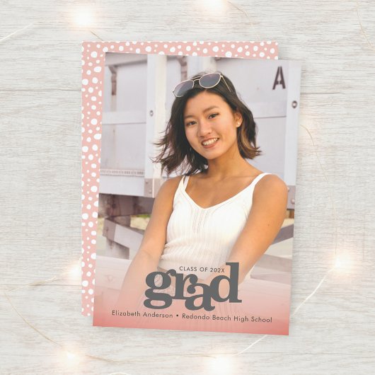 Foto: modern bold blush roze afstudeerder party el kaart